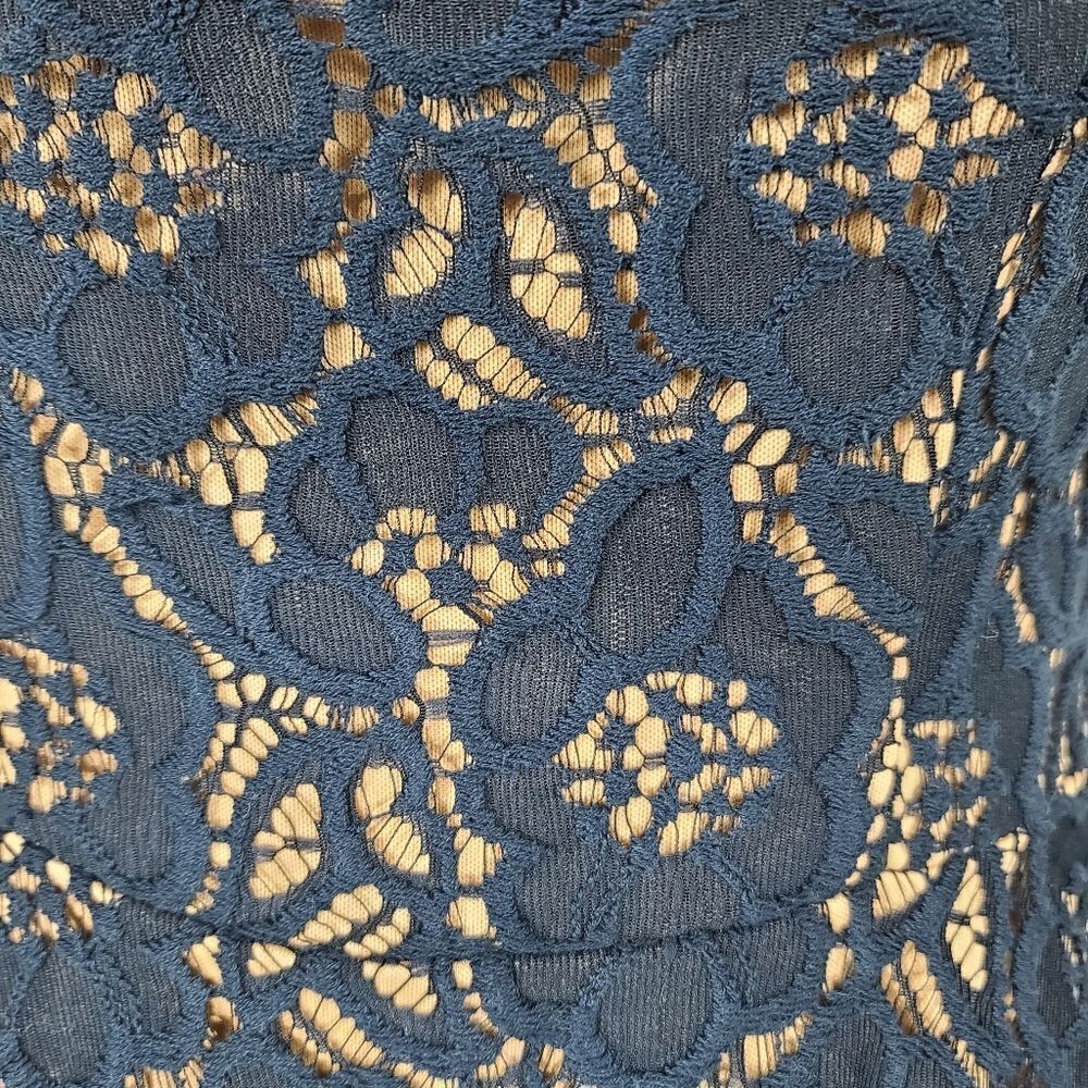 CITY STUDIO Blue Lace Floral Pattern Dress - Picture 10 of 15